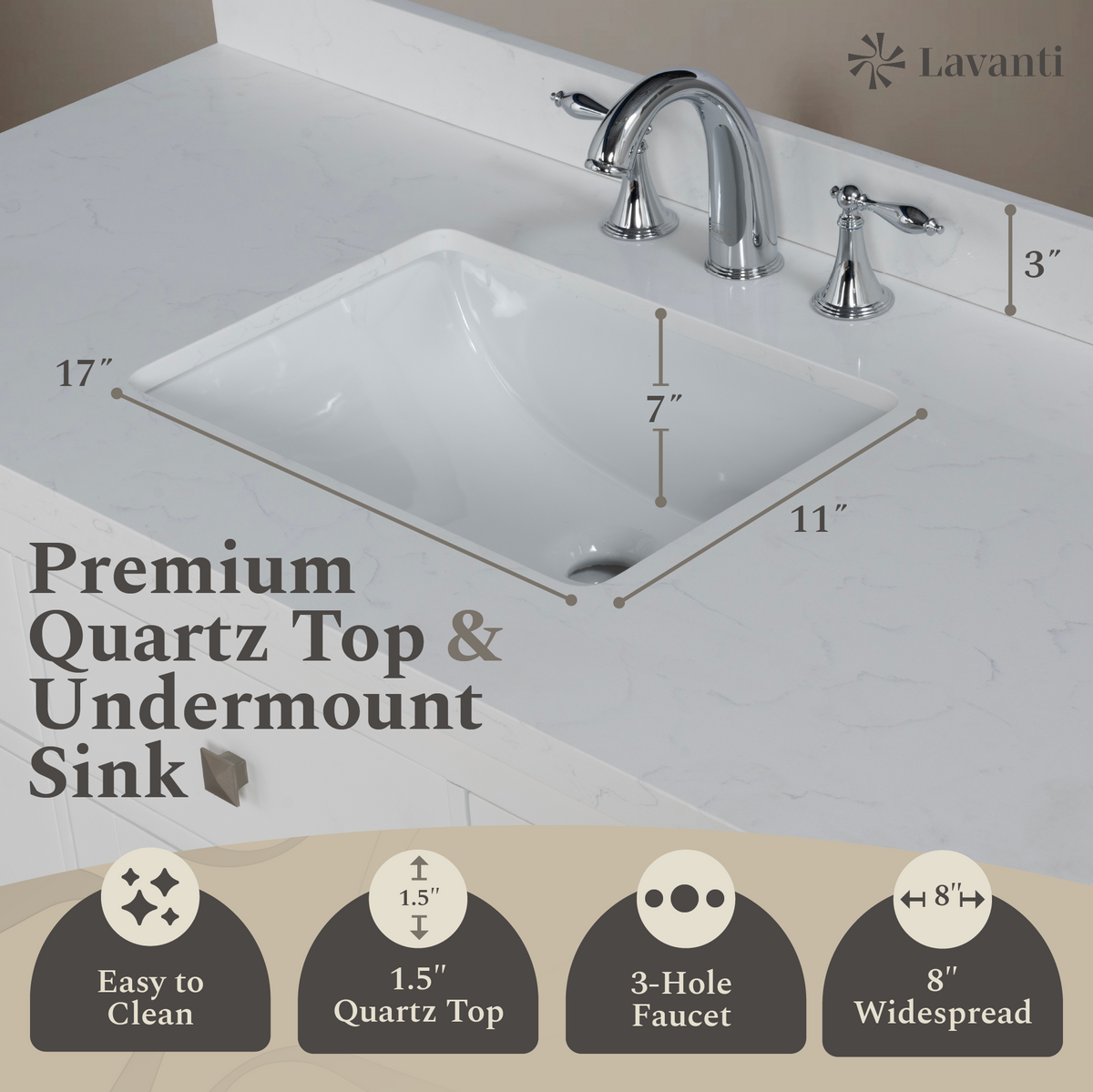 Lavanti Oakford - White 48x18"