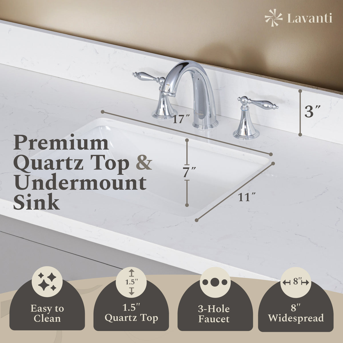 Lavanti Oakford - Gray 60" Single Sink