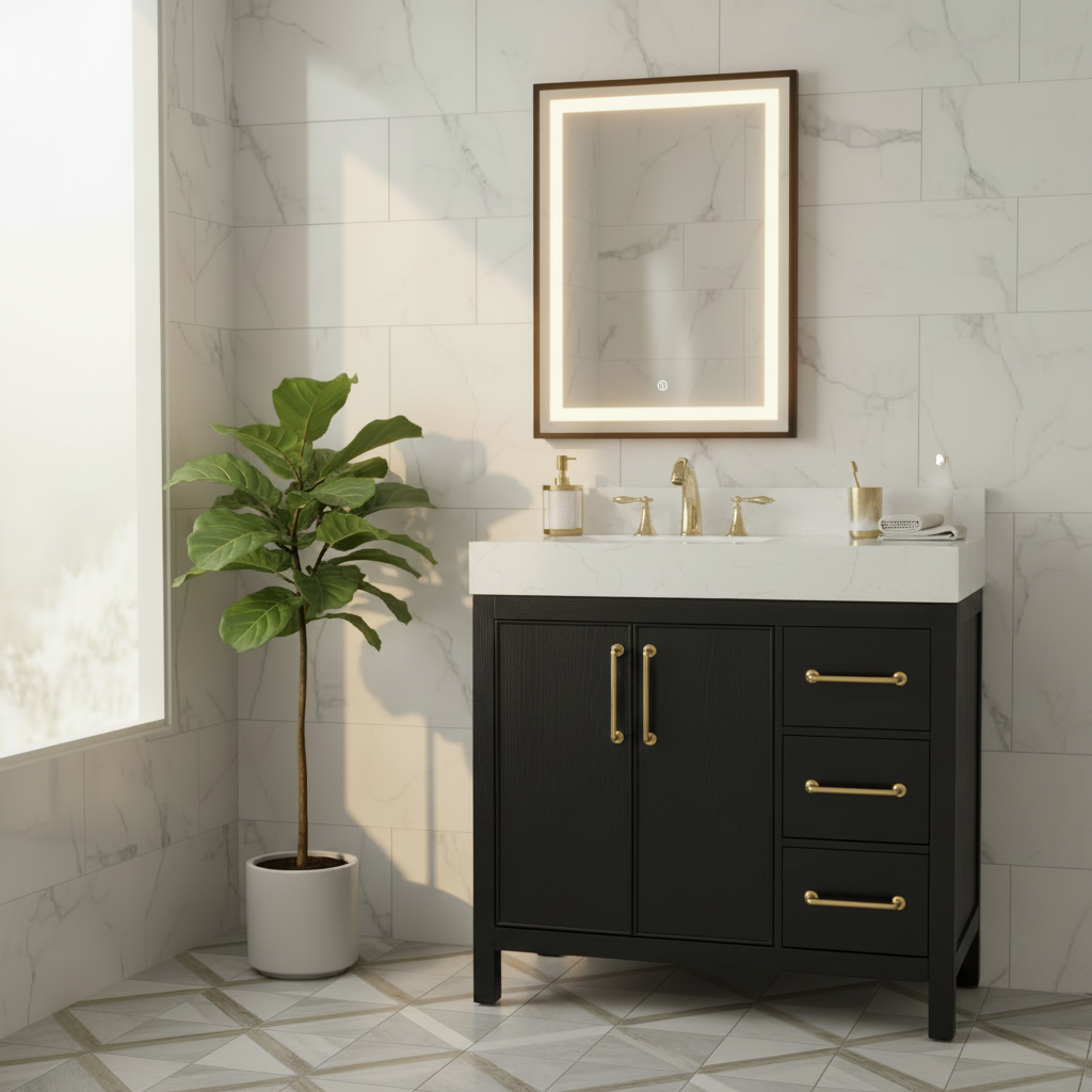 Lavanti Valvet - Firwood Black 36" Left Sink