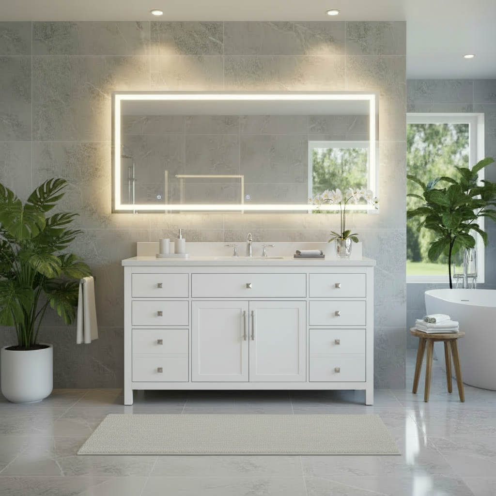 Lavanti Oakford - White 60" Single Sink